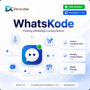 WhatsKode free floating WhatsApp contact button module for PrestaShop